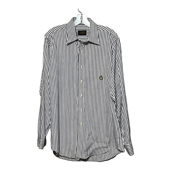 Chaps Ralph Lauren XXL Long Sleeve Striped Button Down Shirt Ivy League Preppy - Picture 1 of 7
